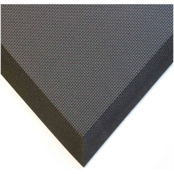 100 1 01 Floormat.com Versatile mat that can be used in a variety of environments. Made from 100% Nitrile Rubber, the 100-1 is crush-resistant and will last for many years. Can be used in wet and dry applications, chemical resistant, and its closed ell construction makes it impervious to liquids and fluids. The 100-1 is latex and silicone free as well as non-allergenic and antimicrobial. <ul> <li>Border available in Safety Yellow</li> <li>5/8" Thick</li> <li>Promotes blood circulation</li> <li>Custom matting available</li> <li>Priced per sq.ft.</li> </ul>