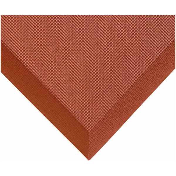 100 1 Terracotta 08 Floormat.com Versatile mat that can be used in a variety of environments. Made from 100% Nitrile Rubber, the 100-1 is crush-resistant and will last for many years. Can be used in wet and dry applications, chemical resistant, and its closed ell construction makes it impervious to liquids and fluids. The 100-1 is latex and silicone free as well as non-allergenic and antimicrobial. <ul> <li>Border available in Safety Yellow</li> <li>5/8" Thick</li> <li>Promotes blood circulation</li> <li>Custom matting available</li> <li>Priced per sq.ft.</li> </ul>