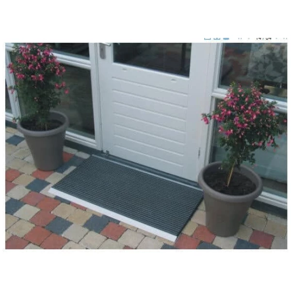 Bristle 4 Floormat.com Features extremely durable, hard-wearing nylon bristles that clean footwear with each step. <ul> <li>Resistant to all weather and extreme conditions.</li> <li>Drop through construction hides collected dirt from view. Rolls up for easy handling and maintenance. </li> <li>Anodized aluminum and vinyl with nylon brush inserts.</li> </ul>