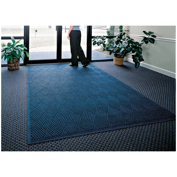Fashion Diamond Entrance Floor Mat Floormat.com Like Waterhog Classic Diamond, Waterhog Fashion Diamond mats offer the same performance features but with the added beauty of a fabric border for an attractive look that is easy to maintain. This tough as nails mat is the perfect choice for more decorative indoor areas where you want to put your best foot forward. <img class="size-full wp-image-14972 aligncenter" src="https://www.floormat.com/wp-content/uploads/fashion-diamond-cross-section.gif" alt="" width="300" height="114" /> <ul> <li>Unique ridged construction effectively traps dirt and moisture beneath shoe level.</li> <li>Exclusive rubber-reinforced face nubs prevent pile from crushing in high traffic areas, maintaining high performance and extending product life.</li> <li>Premium 24 ounce anti-static, 100% polypropylene fiber system dries quickly and won't fade or rot. When wet, the rubber-reinforced surface allows water to be wicked to the bottom of the mat, away from foot traffic and providing a slip resistant surface.</li> <li>Green friendly rubber backing has 10% - 15% recycled rubber content and is available in smooth or cleated backing types.</li> <li>Exclusive "water dam" border keeps dirt and water in the mat and off the floor, minimizing slip hazards and floor damage.</li> <li>Highly durable attractive fashion border makes it the perfect choice for indoor or outdoor applications.</li> <li>Anti-static fiber system has a maximum average voltage of 1.6K as measured by the AATCC. Mats are safe for computer rooms and around electronic equipment.</li> <li>All Waterhog Mats are certified slip resistant by the National Floor Safety Institute.</li> <li>6'x8' is not available in aquamarine, gold, light green, orange, purple, solid red, white, yellow</li> </ul> <p class="pthdr"><b>Waterhog Fashion Diamond Product No. 221</b></p> Please note that mat sizes may vary by an inch or two depending on the size. If you need a precise dimension before ordering, please contact us. <img class="alignleft wp-image-14973 size-full" src="https://www.floormat.com/wp-content/uploads/waterhog-color-full.jpg" width="1380" height="232" />