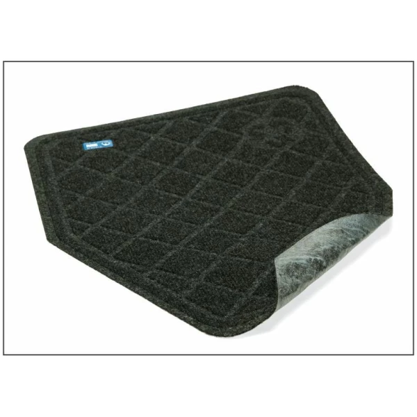 cleanshield 2 floormat Floormat.com The latest technology in urinal matting, the CLEANSHIELD URINAL MAT is antimicrobial to reduce odors. With its Seep Guard Tacki Back construction, the CLEANSHIELD eliminates urine seepage to the floor, while keeping the mat securely in place. <h4>Sold by the case/box; 6 mats per case</h4> <ul> <li>Easy 30 day Time strip indicates when it is time to replace.</li> <li>Anti-Microbial Treated to reduce odors.</li> <li>Seep Guard Tacki Back eliminates urine seepage to the floor while keeping mat in place.</li> <li>Easy to read 30 day Timestrip® indicates when it is time to replace the mat.</li> <li>100% eco friendly post-consumer recycled <span class="caps">PET</span> fabric with diamond pattern.</li> <li>Improve bathroom appearance by protecting the floor & grout from uric acid damage.</li> <li><a href="https://www.floormat.com/cleanshield-commode-mat/">CleanShield commode mats</a> are also available.</li> </ul>