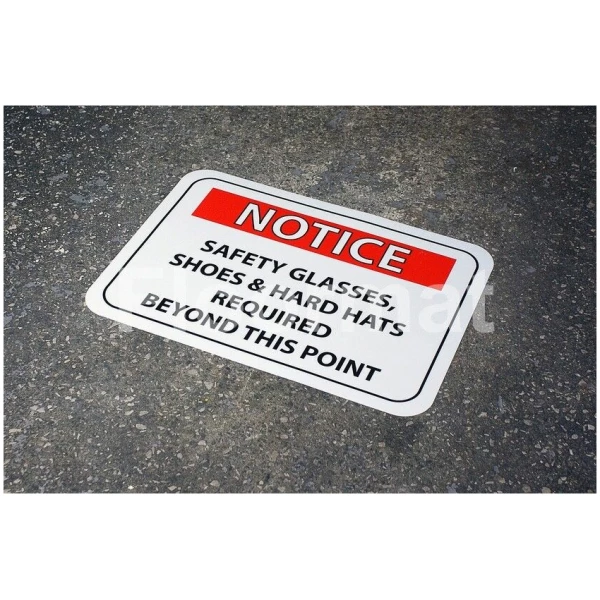 fm11 notice safety gear sign Floormat.com Floormat.com warehouse signs are durable, self-adhesive signs constructed from industrial grade plastic. Intended for use in factory warehouses and buildings where restrictions and safety notifications need to be highlighted.