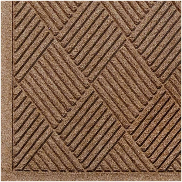 waterhog fashion diamond 5 Floormat.com Like Waterhog Classic Diamond, Waterhog Fashion Diamond mats offer the same performance features but with the added beauty of a fabric border for an attractive look that is easy to maintain. This tough as nails mat is the perfect choice for more decorative indoor areas where you want to put your best foot forward. <img class="size-full wp-image-14972 aligncenter" src="https://www.floormat.com/wp-content/uploads/fashion-diamond-cross-section.gif" alt="" width="300" height="114" /> <ul> <li>Unique ridged construction effectively traps dirt and moisture beneath shoe level.</li> <li>Exclusive rubber-reinforced face nubs prevent pile from crushing in high traffic areas, maintaining high performance and extending product life.</li> <li>Premium 24 ounce anti-static, 100% polypropylene fiber system dries quickly and won't fade or rot. When wet, the rubber-reinforced surface allows water to be wicked to the bottom of the mat, away from foot traffic and providing a slip resistant surface.</li> <li>Green friendly rubber backing has 10% - 15% recycled rubber content and is available in smooth or cleated backing types.</li> <li>Exclusive "water dam" border keeps dirt and water in the mat and off the floor, minimizing slip hazards and floor damage.</li> <li>Highly durable attractive fashion border makes it the perfect choice for indoor or outdoor applications.</li> <li>Anti-static fiber system has a maximum average voltage of 1.6K as measured by the AATCC. Mats are safe for computer rooms and around electronic equipment.</li> <li>All Waterhog Mats are certified slip resistant by the National Floor Safety Institute.</li> <li>6'x8' is not available in aquamarine, gold, light green, orange, purple, solid red, white, yellow</li> </ul> <p class="pthdr"><b>Waterhog Fashion Diamond Product No. 221</b></p> Please note that mat sizes may vary by an inch or two depending on the size. If you need a precise dimension before ordering, please contact us. <img class="alignleft wp-image-14973 size-full" src="https://www.floormat.com/wp-content/uploads/waterhog-color-full.jpg" width="1380" height="232" />