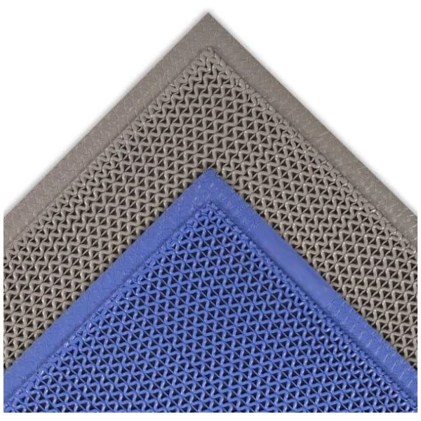 z web 1 1 Floormat.com Provide slip-resistant footing in wet, barefoot traffic areas <ul> <li>Resistant to chemicals commonly found in locker rooms, around saunas, whirlpools, pools, and shower areas.</li> <li>The industrial grade PVC compound also provides greater resistance to caustic chemicals, oils, and greases.</li> <li>Resistant to fungus and mildew</li> <li>UV stable</li> <li>Built in fungicide to fight most common bacteria</li> <li>Free of: DOP, DMF, Silicone, Heavy metals, Ozone depleting substances</li> </ul> Web Trax Matting for wet areas is designed to help provide slip-resistant footing in barefoot traffic areas. All vinyl construction for durability and ease of care with a low profile. Web Trax Matting's resilient surface is comfortable for bare feet, providing slip resistant footing around locker rooms, saunas and showers. The vinyl is formulated for resistance to chlorinated water, body oils, fungus, soaps mildew and UV radiation. It also features a built in fungicide to fight the most common bacteria. The matting is also lightweight and easy to clean by either shaking dirt from the mat, or mopping it with a disinfectant cleaner and flushing with water. <h3>Open Z-web construction</h3> <ul> <li>Allows water to run through the matting</li> <li>Matting stays drier than surrounding area to help reduce the possibility of slips and falls</li> <li>Allows for quick, easy cleaning</li> <li>Lightweight</li> </ul> <em>Web Trax Colors</em> <img class="size-thumbnail wp-image-15084" src="https://www.floormat.com/wp-content/uploads/safety-walk-3200-colors-150x127.jpg" alt="" width="150" height="127" /> <h3>Common applications</h3> <ul> <li>Locker rooms</li> <li>Around saunas</li> <li>Around whirlpools</li> <li>Around pools</li> <li>Shower areas</li> </ul> <h3>Special vinyl compound</h3> <ul> <li>Resistant to chemicals commonly found in locker rooms, around saunas, whirlpools, pools, and shower areas.</li> <li>Resistant to body oils</li> <li>Resistant to fungus and mildew</li> <li>UV stable</li> <li>Built in fungicide to fight most common bacteria</li> </ul>