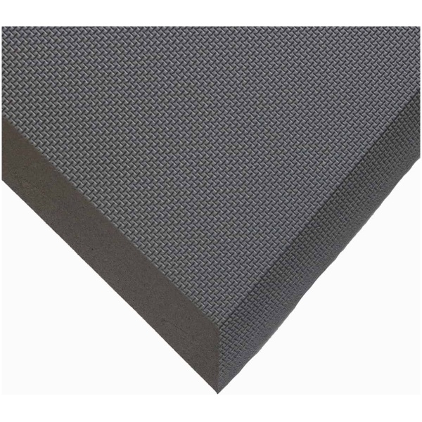 An image of a black foam mat on a white background.