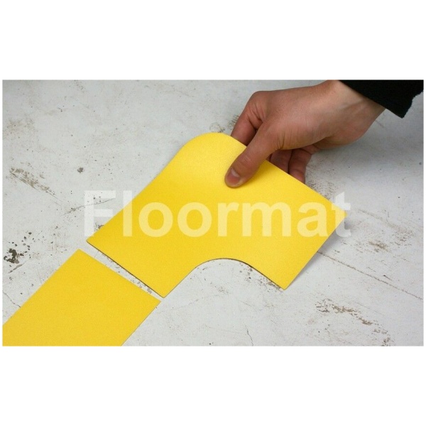 90 degree 100 1 Floormat.com Floormat.com warehouse markers are durable, self-adhesive signs constructed from industrial grade plastic. Intended for use in factory warehouses and buildings where restrictions and safety notifications need to be highlighted.