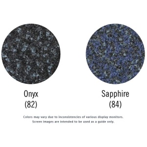 Classic Brush Floormat is shown next to sapphire.