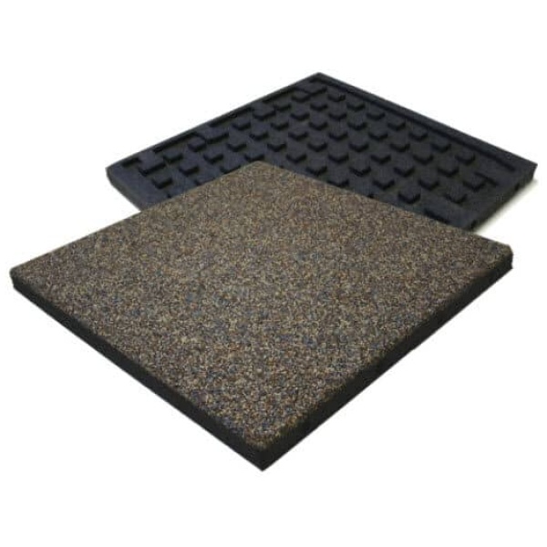 Combination Sport 2 Floormat.com Weight room flooring with waffle backing for sound reduction and impact absorption. Extremely durable and long lasting athletic flooring with easy to clean surface. <ul> <li>Dowel connection system allows for free floating installation</li> <li>No adhesive necessary. Best solution for sound reduction</li> <li>Recycled SBR, EPDM rubber with polyurethane bonder</li> </ul>
