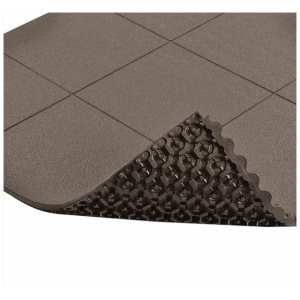 A black mat with a pattern on it.