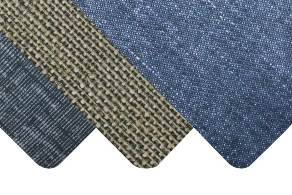 Three different Desk Chair Mat swatches with varying textures and colors.