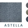 Textured Desk Chair Mat samples with "astella" branding, showcasing three color variations.