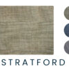 A sample display of a Desk Chair Mat with three color swatches.