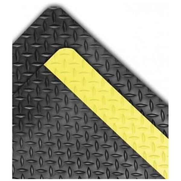 Dura Trax 3 Floormat.com Dura Trax™ is a high performance anti-fatigue floor mat representing the ultimate in comfort and durability for today’s industrial environments. Dura Trax™ combines a rubber top surface with a dense sponge backing utilizing the exclusive UniFusion™ bonding process. The resulting finished product is virtually a single piece eliminating any possibility of de-lamination. The rubber top surface provides a noticeably softer and more comfortable work surface and a diamond-plate design offers greater slip resistance and is easy to sweep or mop clean. <ul> <li>Nitrile rubber blend top surface for added comfort,durability, and chemical resistance</li> <li>Diamond-plate surface texture provides added traction</li> <li>Made from 100% recycled materials</li> <li>UniFusion™ bond guaranteed for the life of the mat</li> <li>Custom lengths available (2',3', and 4' widths)</li> </ul>