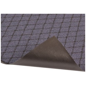 A blue and black mat on top of a white background.