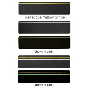 The reflective yellow stripe on the Specialty Step Tread is shown in different colors. (Product Name: Specialty Step Tread)