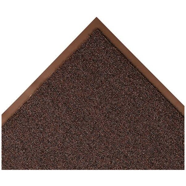 A brown door mat on a white background.