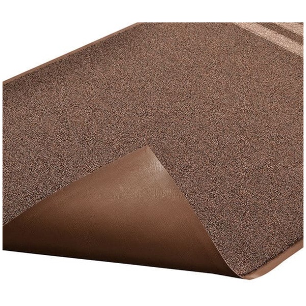 A brown door mat on a white background.