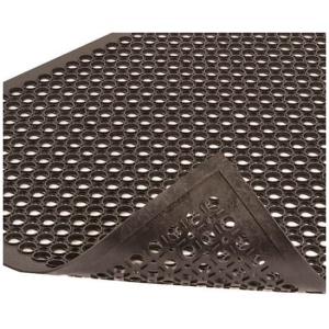 A black mat with holes on it.