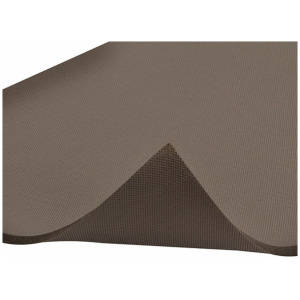 A brown mat on top of a white background.