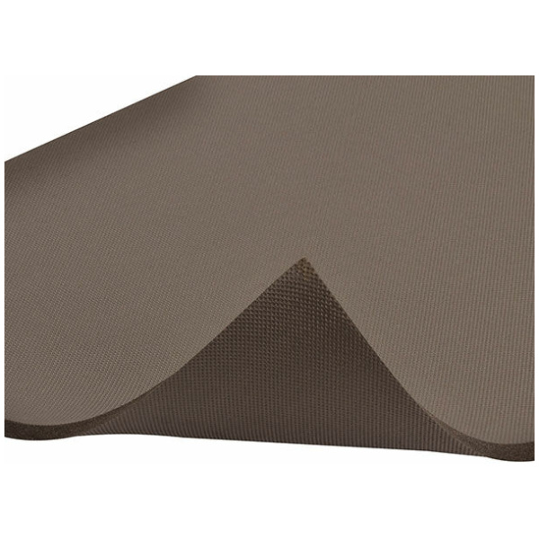 A brown mat on top of a white background.