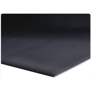 A black rubber mat on a white background.