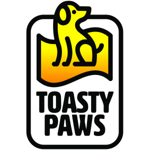 Toasty Paws logo on a white background.