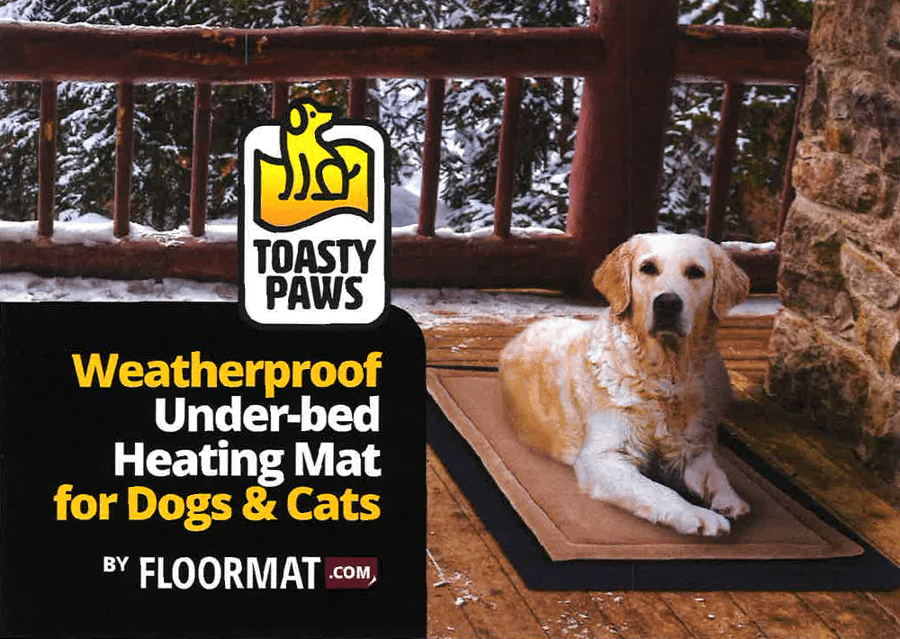Toasty Paws waterproof under bed heating mat for dogs and cats.