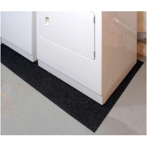 A laundry room with a washer and dryer equipped with the ViSpa No Vibe Noise Eliminator Floor Mat™.