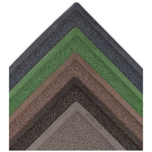 Four different colored mats on a white background.