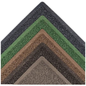 A set of four door mats in different colors.