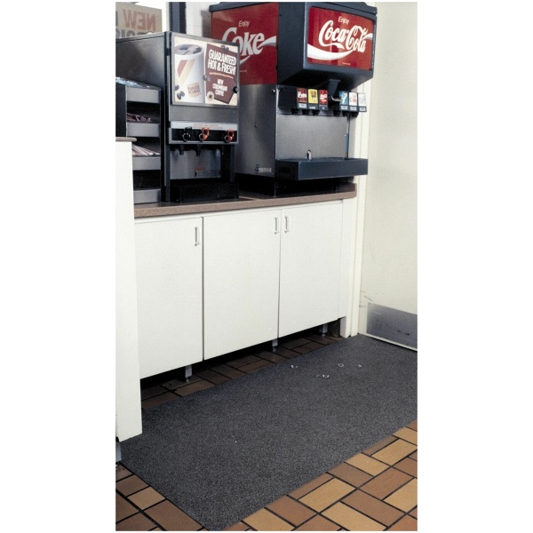 brite tack 1 Floormat.com The Brite-Trac™ Matting is designed for areas your customers will see - buffet lines/ beverage stations.  Features an aggressive abrasive surface for great traction. Brite-Trac™ products are all manufactured specifically for maximum slip resistance and safety.  From the backing, which restricts creeping; to the inner fiberglass layer for strength; to the extreme textured surface.  The low profile allows carts to travel easily over it and reduces a tripping hazard. Provide your employees/customers with protection from slips, trips and falls, which can be costly. <ul> <li>Thick- 1/8" Roll- 3' x 40'</li> <li>Slip resistant when wet/icy</li> <li>Stays flexible at freezer temperatures</li> <li>Tough, but lightweight</li> <li>Easy to clean & handle</li> <li>Reduces slips/falls</li> <li>Resists fungal & bacterial growth</li> </ul>