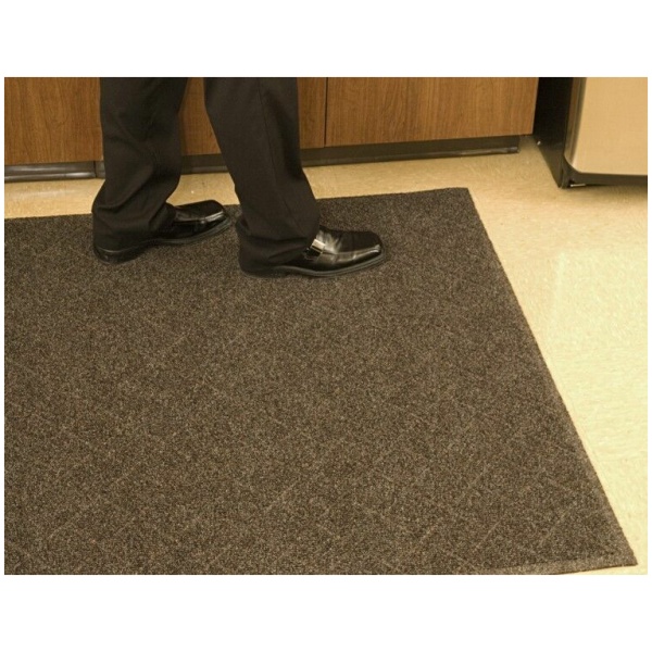 enviro plus 2 Floormat.com Recycled PET carpet face and recycled tire rubber back make this wiper mat an excellent "Green" choice <ul> <li>Anti-Static, smooth backing only</li> <li>0 oz. sq/yd 100% post consumer recycled PET fabric from plastic bottles</li> <li>Recycled content is 89% of total product weight</li> <li>Wipes off moisture and finer dirt particles while providing protection to floor surfaces</li> <li>Perfect for use as a Wiper Mat in a 3-mat entrance system (1 - Outdoor-Scraper, 2 - Indoor-Scraper/Wiper, 3 - Indoor Wiper Mat)</li> <li>Use as a spill control and floor protection mat at water fountains, break areas, food counters, hallways and other interior applications</li> <li>Carpet face is UV resistant</li> <li>Anti-static</li> <li>Attractive Diamondweave pattern</li> </ul> <b>SPECIFICATIONS</b> <ul> <li>Face Fabric: 30 oz/sq yd 100% post-consumer recycled PET reclaimed from plastic drink bottles</li> <li>Face Construction: Non-woven needle punched</li> <li>Face Pattern: Diamondweave</li> <li>Backing: Flat Back Only. SBR (post-consumer recycled tires) and EPDM (post-industrial waste rubber)</li> <li>Thickness: 1/4"</li> <li>Total Weight: 100 ozs/sq yd</li> <li>Recycled Content: 89% of total product weight (76% post-consumer, 13% post-industrial)</li> <li>Flammability: Passes Federal Flammability Standard DOC FFI-70</li> <li>SPECIAL SIZES May be ordered in lengths up to 60'. Special size mats are available in whole foot increments only.</li> <li>SPECIAL SIZES Prices are per linear foot ($) 3' (35") widths = $17.37 4' (45") widths = $23.10 6' (70") widths = $39.86</li> </ul>