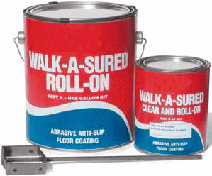 Walk-A-Sured Epoxy Roll-On - a floor paint specifically designed for suede surfaces.