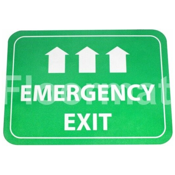 fm03 emergency exit sign day Floormat.com Floormat.com warehouse signs are durable, self-adhesive signs constructed from industrial grade plastic. Intended for use in factory warehouses and buildings where restrictions and safety notifications need to be highlighted.