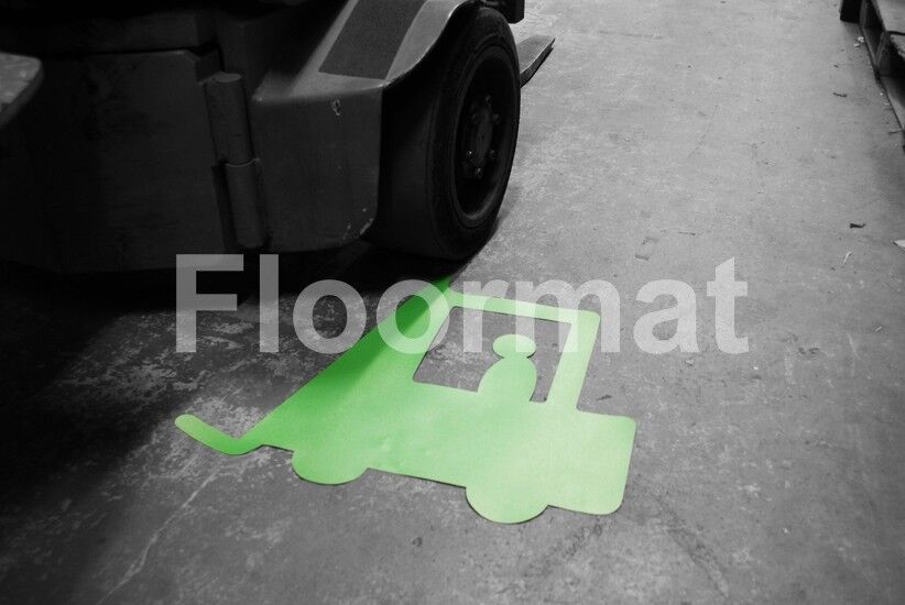 A Forklift Symbol Floor Markers marked floor mat.