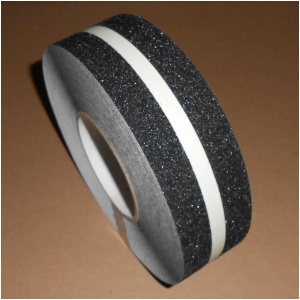 A white stripe on Floormat Glow Line Safety Grip Tape.