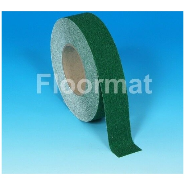 green safety grip Floormat.com Designed to increase safety by improving foot traction, these anti-slip tapes also draw visual attention to areas that might require additional caution. <ul> <li>Heavy Traffic Areas, Work Areas, Loading Docks, Stairways & Ladders, Ramps & Walkways</li> <li>Able to bend over 90° angles without fracture</li> <li>Rolls 1" wide x 60' long to 6" wide x 60'. For wider areas use 2 or more smaller rolls</li> <li>Colors and materials designed to grab attention</li> <li>A wide variety of sizes that are easy to apply</li> <li>Tapes meet OSHA and ADA federal regulations, as well as Military Spec 17951C</li> </ul> Increases walkway safety for both indoor and outdoor applications by providing abrasive traction to normally smooth and slippery surfaces on floors, and stairs. <ul> <li>Provides outstanding grip and friction for optimal foot-traffic safety.</li> <li>Provides flexible applications on multiple surfaces such as wood, metal, and smooth concrete.</li> <li>High quality materials ensure superior traction in both indoor and outdoor applications.</li> <li>Engineered for durability to withstand inclement weather and heavy foot traffic.</li> <li>Easy to cut to any desired length for various applications. Premium adhesive backing to secure onto any surface.</li> <li>Perfect application for decks, stairs, workshops, and garages.</li> </ul>