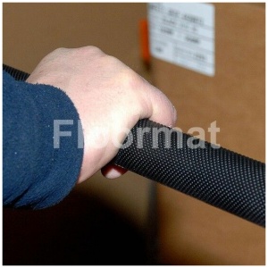 A person gripping a black plastic handle on Handrail Grip Tape.