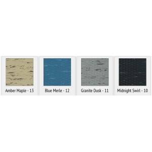 A screen displays a variety of colors and textures featuring the Hog Heaven Marble Top Anti-Fatigue Floor Mat. The Hog Heaven Marble Top Anti-Fatigue Floor Mat is the given product name.