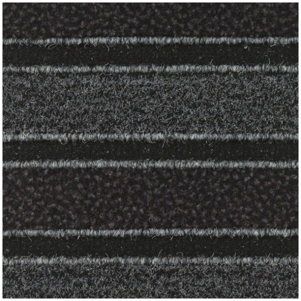 A close up of a Legacy Floor Mat with grey stripes.