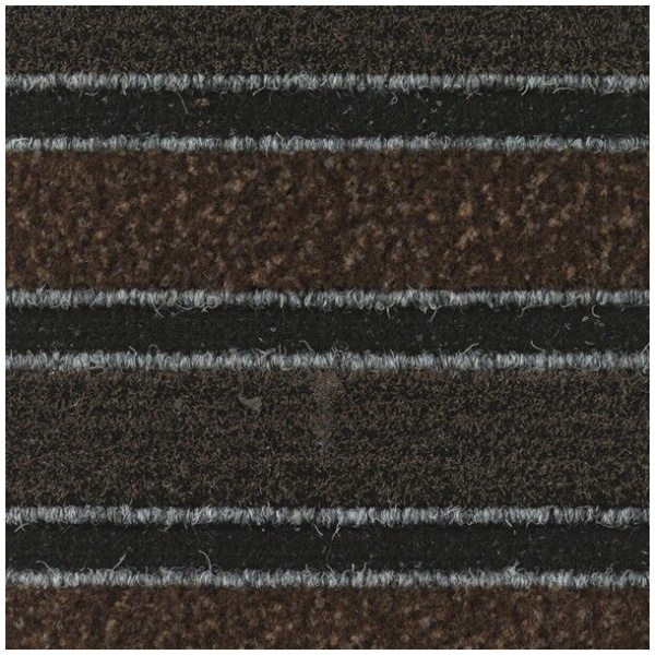 A close up of a Legacy Floor Mat with black and white stripes.