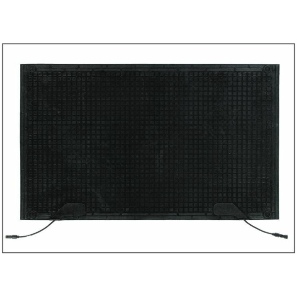 melt step 5 Floormat.com The Melt Step heated mat is the latest in snow melting mat technology. Unlike other snow melting mats, the MeltStep can be used indoors as well as outdoors. Its unique reversible design allows you to flip the mat to whichever side your outlet is located. This 3’ X 5’ mat will reach outdoor temperatures of 70 degrees and inside temperatures of 100 degrees. All of the heating and electrical components are UL Listed. <ul> <li>Raised square design has a tread height of 1/8”. Allowing water to channel out of the mat, keeping the walking surface dry.</li> <li>The mat weighs only 31.25 lbs.</li> <li>Voltage: 120v.</li> <li>Wattage: 385 watts.</li> <li>Engineered for up to four mats to be connected together.</li> <li>Mats can be ordered with one connector or two connectors.</li> <li>Great for mud rooms</li> </ul>