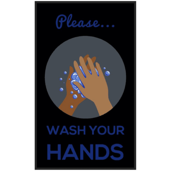 wash hands floor mat