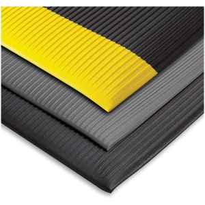 Yellow and black Razorback Dyna Shield floor mat stacked up.