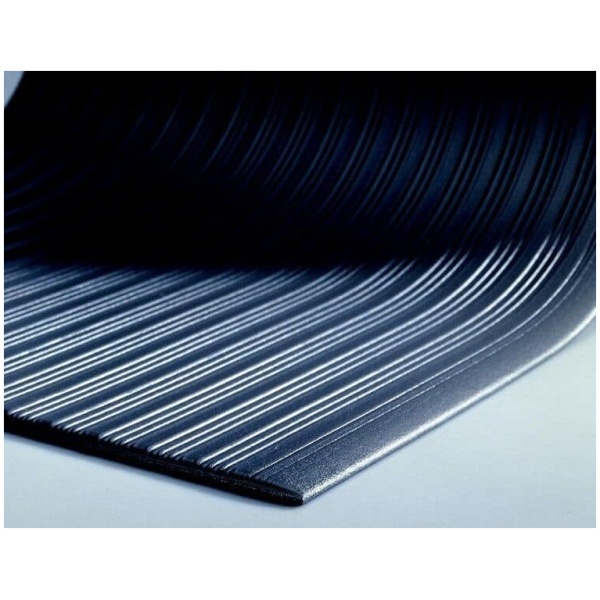 ribbed cushion Floormat.com This mat comes in a heavy duty 1/2" PVC foam for heavy use areas. Mat is available in Ribbed, Textured, and Yellow Border. <ul> <li>Heavy Duty – 80 mil solid vinyl surface combined with a non-closed cell vinyl cushion back</li> <li>Heavy Duty – Beveled on all sides for safety</li> <li>NOT guaranteed against damage from high heels, casters or chair legs.  Not recommended for use in wet areas.</li> </ul>