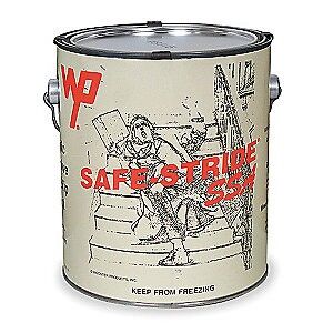 A bucket of Floormat Acrylic Anti-Slip Paint labeled with "safe strike" and designed for anti-slip surfaces.
