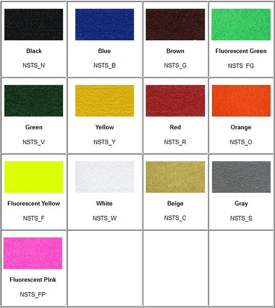 A color chart showcasing various paint shades neatly organized with the assistance of Floormat Anti Slip Tape.