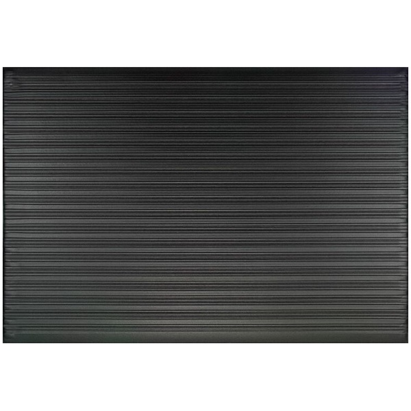 scribbedcharcoal Floormat.com This mat comes in a heavy duty 1/2" PVC foam for heavy use areas. Mat is available in Ribbed, Textured, and Yellow Border. <ul> <li>Heavy Duty – 80 mil solid vinyl surface combined with a non-closed cell vinyl cushion back</li> <li>Heavy Duty – Beveled on all sides for safety</li> <li>NOT guaranteed against damage from high heels, casters or chair legs.  Not recommended for use in wet areas.</li> </ul>