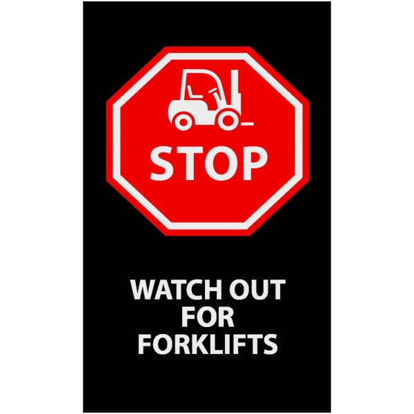 Safety Message Floor Mats for forklifts.