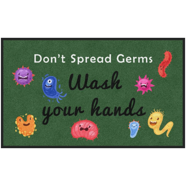 germs wash hands mat
